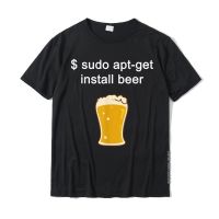 Top Tees Funny Sudo Apt-Get เสื้อเบียร์สำหรับ Linux เบียร์การเขียนโปรแกรม T เสื้อธรรมดาผ้าฝ้าย Slim Fit Normal Boy