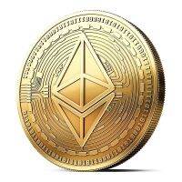 TAN00609โลหะ Ethereum Coin 3มม. สีทอง/เงิน Creth Cryptocurrency โชคลาภดี Blockchain Cryptocurrency บ้าน