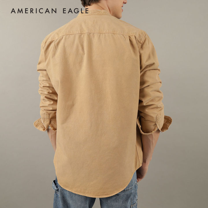 american-eagle-band-collar-twill-button-up-shirt-เสื้อเชิ้ต-ผู้ชาย-คอจีน-nmsh-015-2388-872