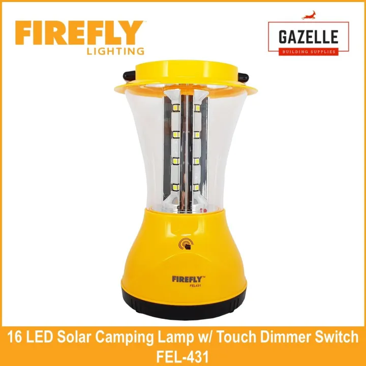Firefly 16 LED Solar Camping Lamp with Touch Dimmer Switch Emergency