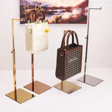 Purse Display Stand, 2 Pack of Sturdy Adjustable Handbag Holder Rack,  Single Hanging Hook Bag Display Stand, Stable Stainless Steel Base, Silver,  Gold, Black : Amazon.in: Home & Kitchen