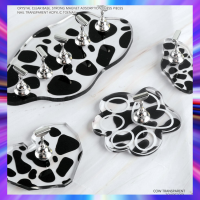 แท่นวางเล็บ โชว์เล็บ แท่นทำเล็บ แผ่นอะคริลิค ลาย Cow Print มีหลายทรงให้เลือก