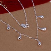 【cw】 Charmhouse 925 Sterling Necklaces Waterdrops Pendant amp; Necklace Chain Fashion Jewelry Gifts 【hot】