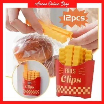 12pcs Magnetic Plastic Bag Sealer French Fries Bag Clips with Holder Food  Seal Clip Keep Fresh Snack Sealing Kitchen Organizer - AliExpress