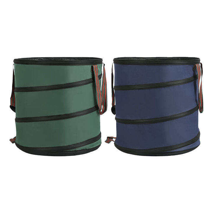 laundry-clutter-container-multi-purpose-portable-spring-bucket-cleaning-reusable-collapsible-lawn-oxford-cloth-garden-waste-bag
