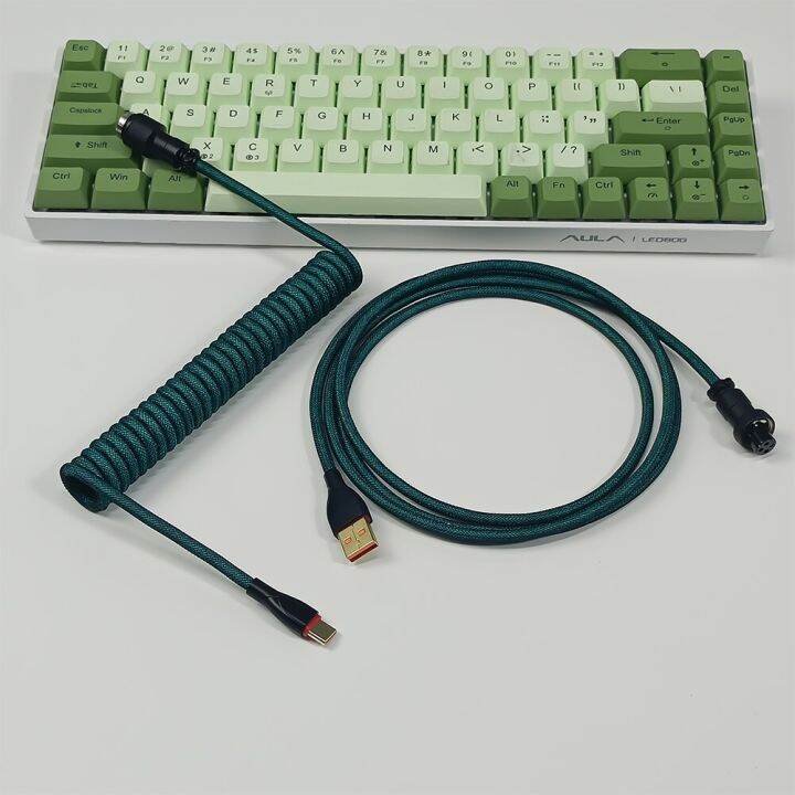 Mechanical Keyboard TypeC USB Aviation Cable Spiral 1.8M Gaming Coiled