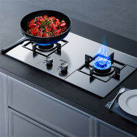 เตาแก๊สเตาคู่ครัวเรือนครัวฝังเตาแก๊สธรรมชาติตารางก๊าซเหลวสก์ท็อป Cooktop เตาแก๊สเตาคู่