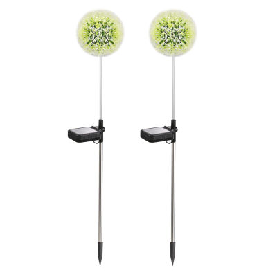 2pcs LED Solar Light Dandelion Flower Ball Outdoor Waterproof Garden Lawn Stakes Lamps Yard Art for Home Courtyard Decoration