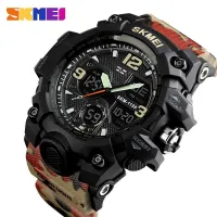 SKMEI Men Sport Watches Digital Chronograph Dual Display Alarm Watch 50M Watwrproof EL Light Wristwatches Jam tangan lelaki 1155B