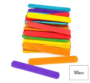 Colorful Wooden Craft Sticks 200pcs Popsicle Sticks for Crafts Natural Jumbo Sawtooth Wooden Sticks for DIY Craft Kids Education Supplies