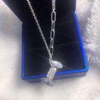 [COD] No. 4787 pure silver 990 thick chain full of diamond love candy set