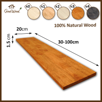 ชั้นวางของ ไม้พารา หนา 15 mm กว้าง 20 cm. ยาว 30-100 cm. (AC.ต่อฟันปลา) ไม้ยางพารา เหมาะสำหรับงาน DIY ทำชั้นวางของ ไม้ยาง ชั้นวางหนังสือ