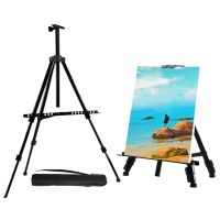 Foldable Artist Easel Sketch Stand Adjustable Metal Display Easel Painting Drawing Stand with Carrying Bag Top Art Supplies