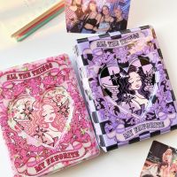 Romantic Angel 3 Inch Photo Album 80 Pockets Purple Plaid Idol Photocard Holder Large Capacity Card Collection Book
