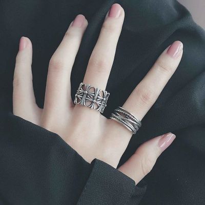 ◑♨❀  In Europe and the mixing vintage rings contracted fashion female cross punk personality male lady finger ring