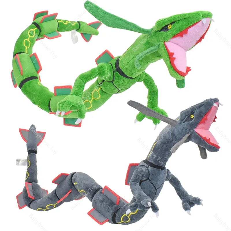 2 Styles Dragon Plush Toy Mega Rayquaza 80CM Green And Shiny Black Soft Stuffed  Animal Cartoon Figures Doll