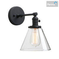 Permo Industrial Wall Sconce Light Single Light Wall Lamp with 7.3 Inches Cone Canopy for Bathroom Kitchen Restaurant