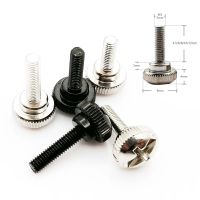 10pcs M3x4.5/6/8/10/12mm Carbon Steel Slotted Phillips Head PC Computer Case Cover Hand Tighten Thumbscrew Thumb Bolt Screw DIY Fasteners