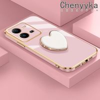 Chenyyka เคสปลอกสำหรับ Vivo V25 5G V25 Pro 5G เคสกรณีแฟชั่นรูปแบบใหม่ลูกอมสีรักยึดชุบปลอกเต็มเลนส์ปกกล้องกันกระแทกเชลล์นุ่มสกรณีการป้องกัน