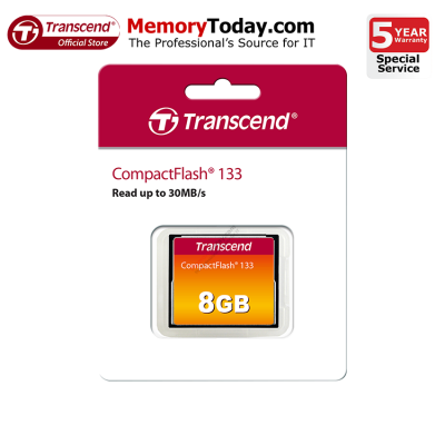 Transcend CompactFlash CF Card 133x 8GB (TS8GCF133)
