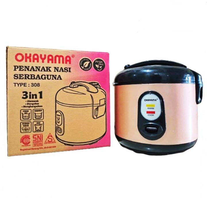 Rice Cooker 3 in 1 Okayama 308 Penanak Nasi Serbaguna 1.8 Liter Lazada Indonesia