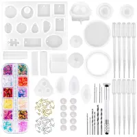 Resin Molds, 149 Pieces Silicone Resin Casting Molds and Tools Kit for Jewelry Resin Craft Making