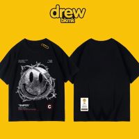 Streetwear Drew FACE คู่เสื้อยืดผู้ชายผู้หญิงรอบคอเสื้อ unisex Cool T เสื้อเสื้อ Men