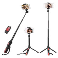 2-in-1 Mini Selfie Stick Tripod Stand 64cm Adjustable Tripod with Bluetooth Remote Control for Smartphone Selfie Video Vlogging