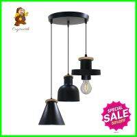 ไฟช่อ EVL HG-33001 3 หัว สีดำMULTI-PENDANT EVL HG-33001 3-LIGHT BLACK **ขายดีที่สุด**