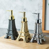 (Gold Seller) Nordic Ceramic Tower Emulsion Bottle Home Bathroom Hotel Shower Gel Shampoo Water Bottle Retro Press Pump Head Shampoo Bottle