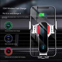 ที่วางศัพท์ในรถยนต์ Magnetic Wireless Charger Smart Power Off cket For Smartphone Detachable Mobile Phone Holder Man Car Gifts