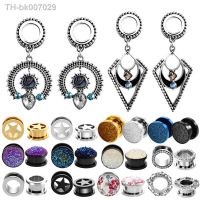 ◆❏  2pcs/lot Steel Gem Ear Plug Tunnel Piercing Screw Fit Expansion Ear Stretcher Fesh Tunnel Gauges Body Piercing Jewelry 6mm-16mm