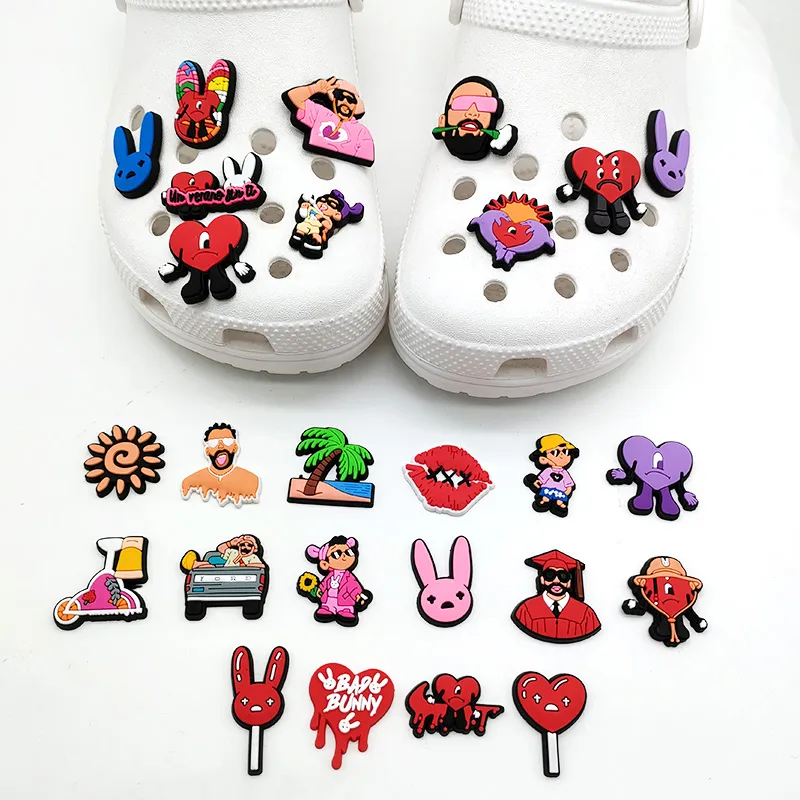 Bad Bunny Shoe Charm Cho Croc Clog Bộ Phụ Kiện Charm Giày Hoạt Hình Dễ  Thương Cho Bé Trai Bé Gái Nam Nữ Quà Tặng Ủng Hộ Tiệc Tùng 