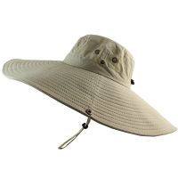 16Cm Long Wide Brim Bucket Hat Breathable Quick Dry Men Women Boonie Hat Summer UV Protection Cap Hiking Fishing Sun Hat Beach