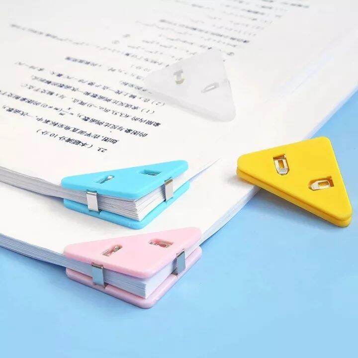 Triangle Paper Corner Clips Page Holder School Stationery Corner Clip ...