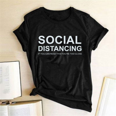 [In stock]social distancing จดหมาย- T เสื้อคอกลมชายหญิง