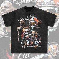 ❖ BC Odell Beckham obj football Odell printed long sleeve short sleeve washed distressed heavyweight T-shirt