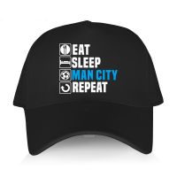 5DZE Mens summer baseball cap black Cotton Adjuatable Hat casual style EAT SLEEP MAN CITY REPEAT Unisex Cool Outdoor Boy Caps