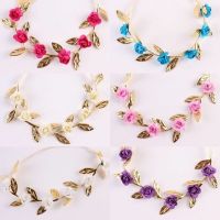 Headband Baby Kids Garlands Gold Leaves Hair Band Wreath