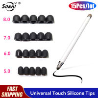 15ชิ้นเซ็ต4ขนาด Soft Replacement Stylus Tips เปลี่ยนซิลิโคน Nib Cover Touch Stylus อุปกรณ์เสริม