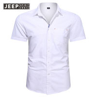 JEEP SPIRIT ผ้าฝ้ายแท้ล้างเสื้อผู้ชายใหม่บางส่วนบางกับกระเป๋าแขนสั้นฤดูร้อนสบายๆซับครึ่งแขน