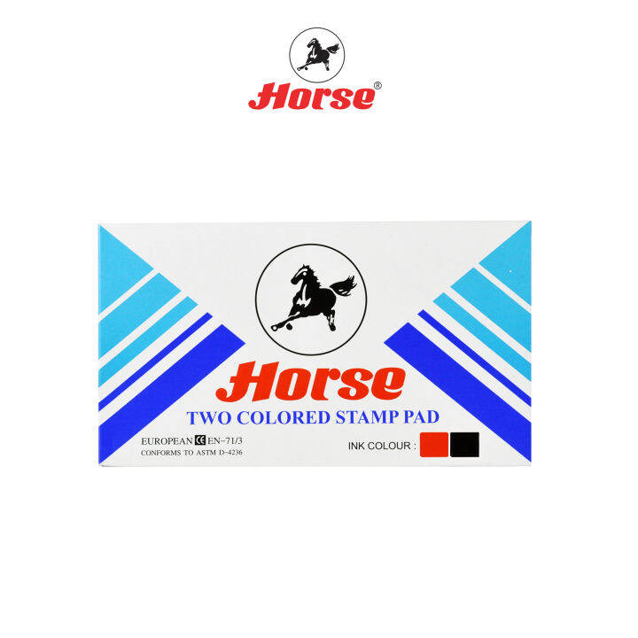 horse-ตราม้า-แท่นประทับตรา-แบบตลับโลหะ-ตราม้า-no-00-2-ช่อง-2สีในตลับเดียวกัน-จำนวน-1-อัน