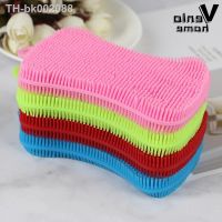 ✟✼ 1/4Pc Silicone Dish Washing Brush Pot Pan Sponge Scrubber Silicone Scouring Pad Fruit Pot Pan Wash Brushes Kitchen Cleaning Tool