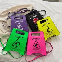 [COD] creative printing 2023 new three-dimensional warning sign messenger bag letter shoulder bags