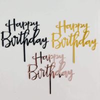 Acrylic Letter Cake Topper For Birthday Cake Decoration Happy Birthday Cupcake Toppers