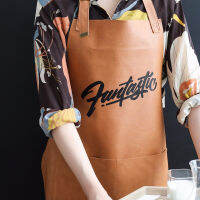 European and American Style Leather Waterproof and Grease-Proof Apron for Household Kitchen Neck Sleeveless Apron