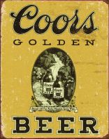 Coors Golden Beer Vintage Tin Sign - Nostalgic Vintage Metal Wall Decor - Made in USA