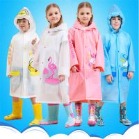 Children Thicken Waterproof Rainwear Kids Cartoon Printing Rain Coat At Outdoor Flamingo unicorn Raincoat for Girls Boy