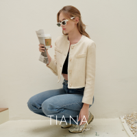 TIANA - Cara Tweed Blazer เบลเซอร์ครอป ผ้าทวีด คอกลม