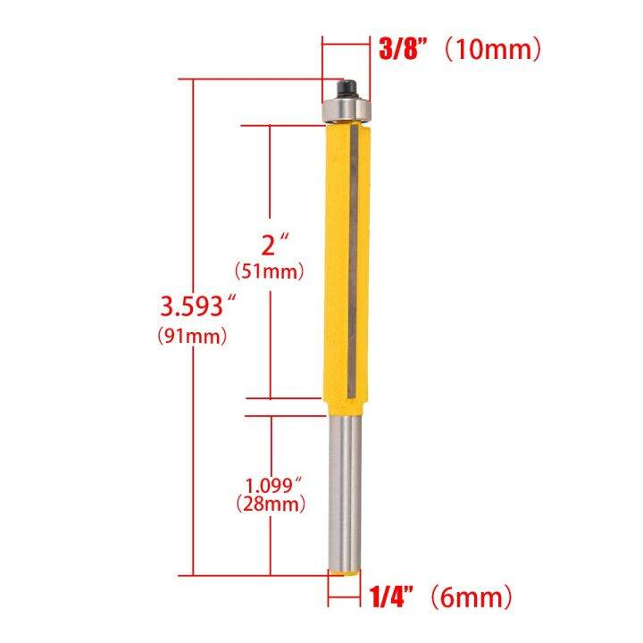 เครื่องตัดไม้3-8-w-x-2-h-เราเตอร์ขอบสีแดงบิต1-4-ก้านยาวพิเศษสำหรับเครื่องมือไฟฟ้า